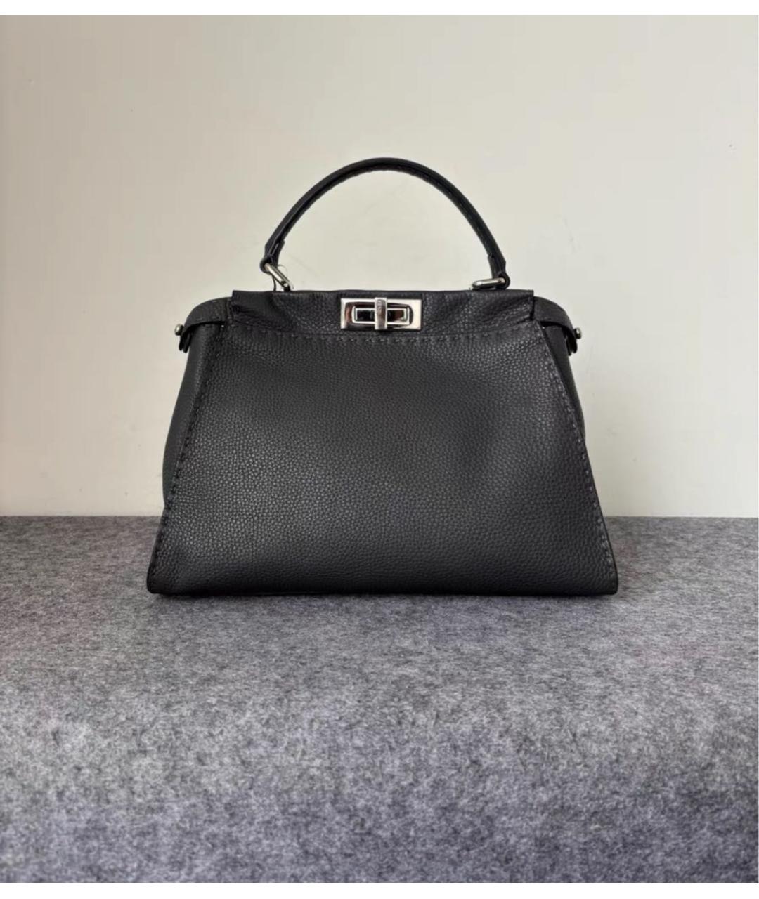 FENDI Черная кожаная сумка через плечо, фото 3