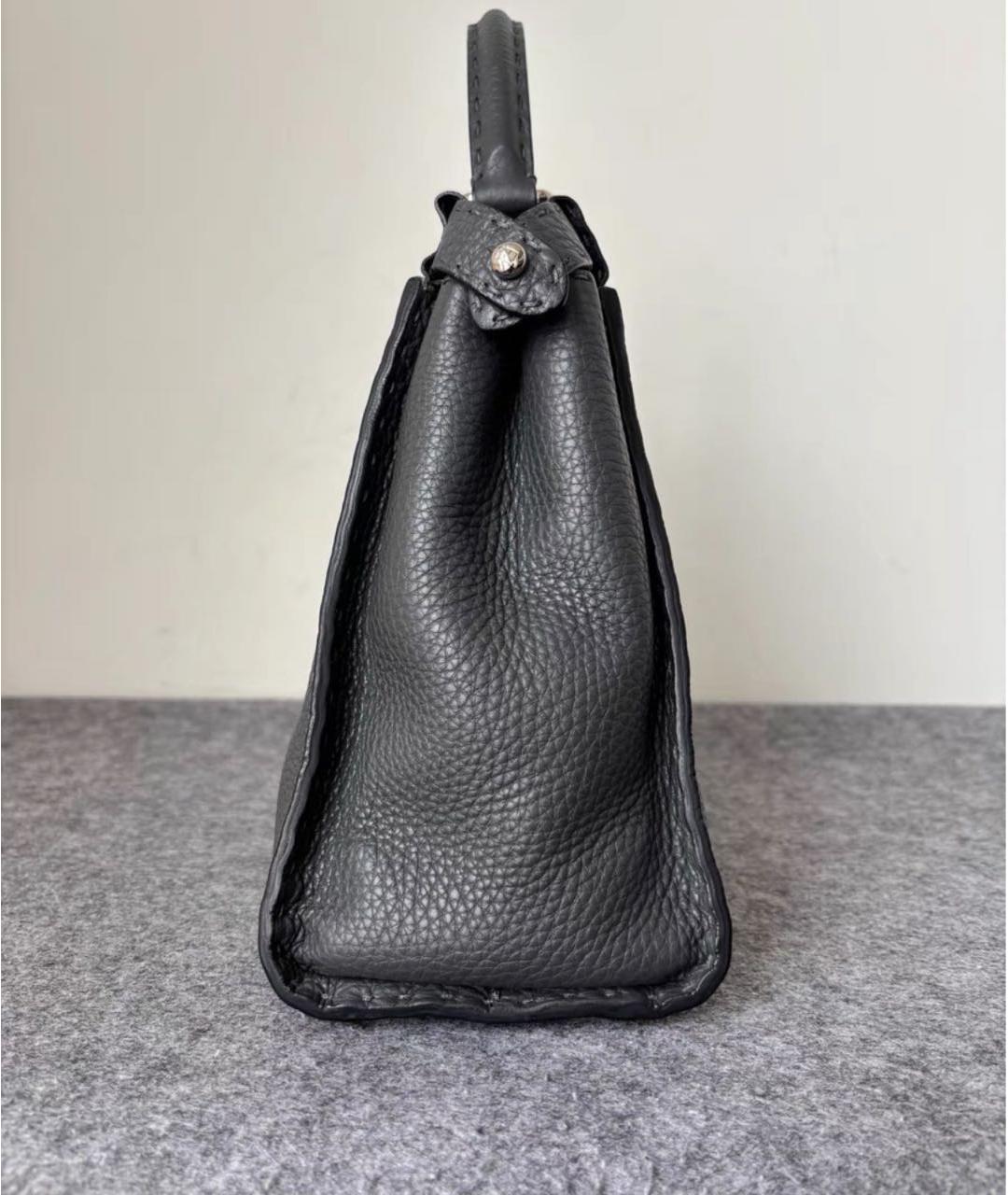 FENDI Черная кожаная сумка через плечо, фото 4