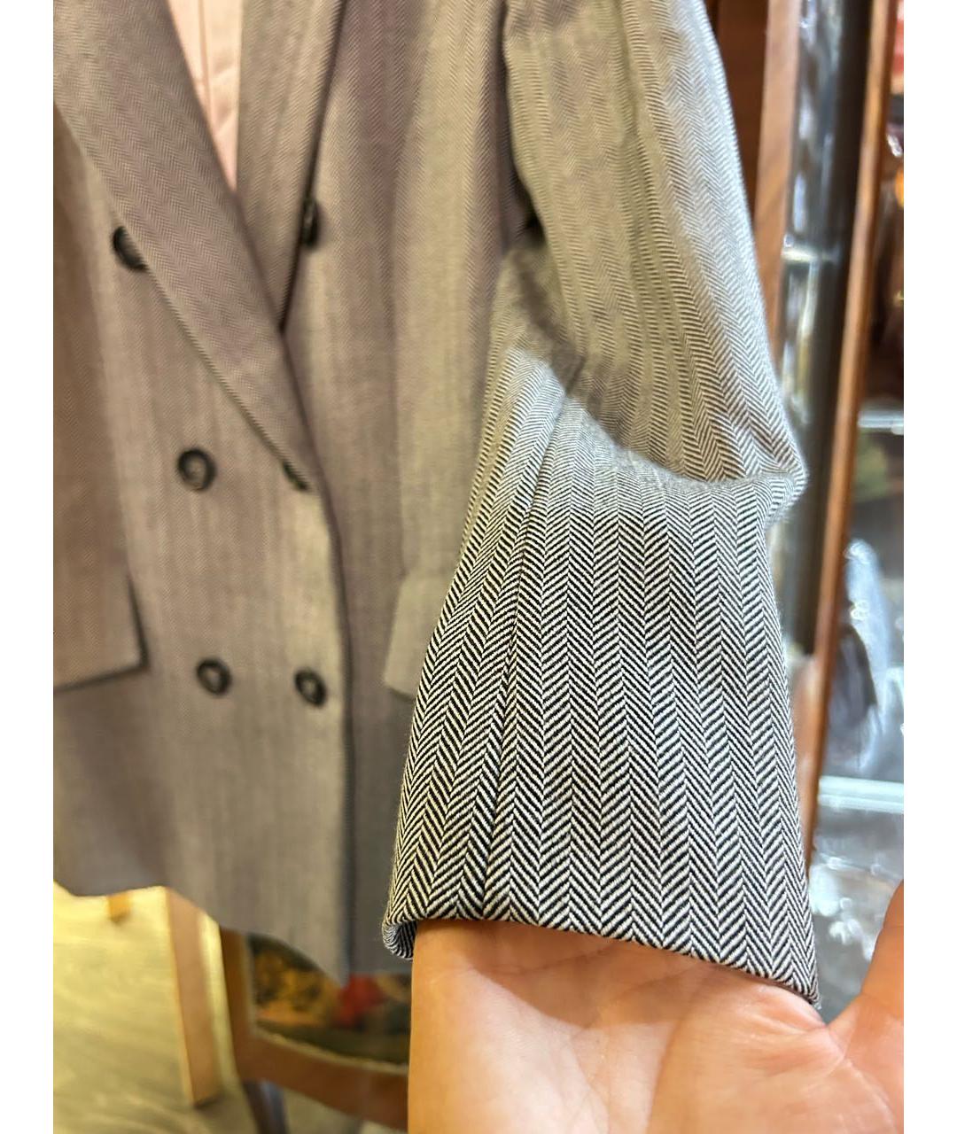 CHRISTIAN DIOR Серый шерстяной костюм с брюками, фото 8