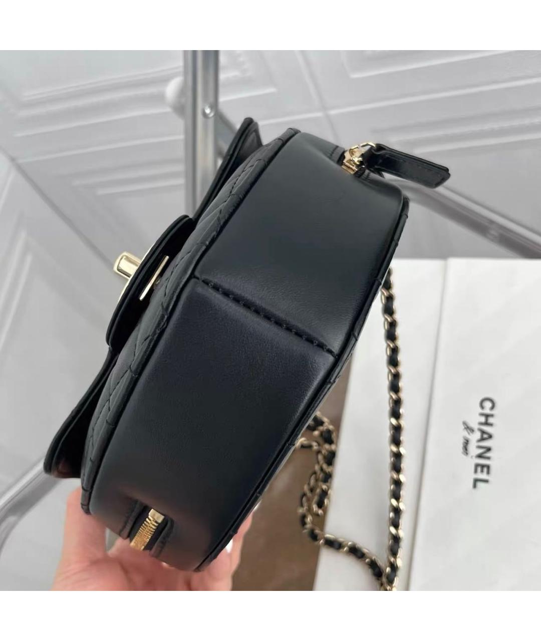 CHANEL Черная кожаная сумка через плечо, фото 6