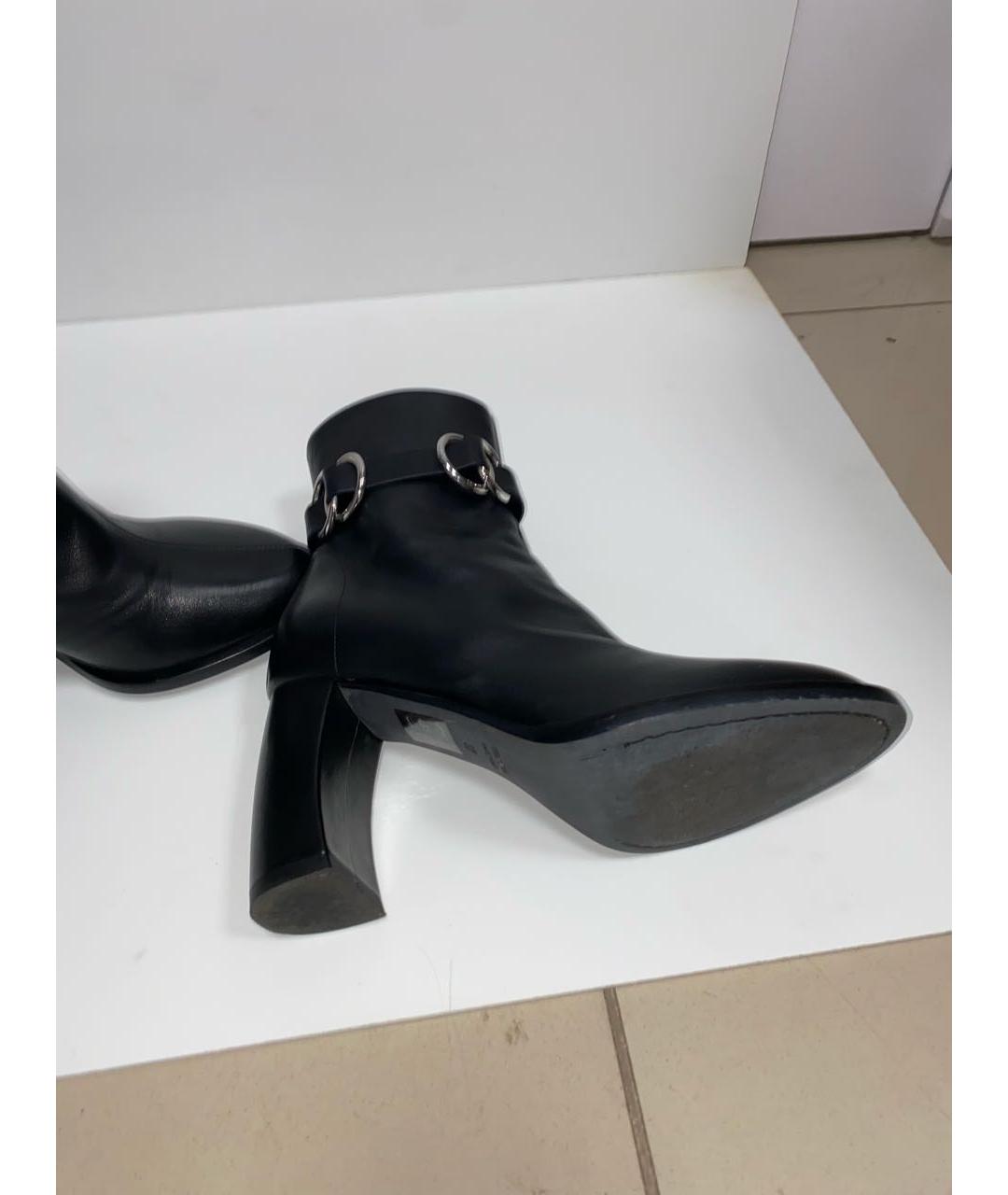 ANN DEMEULEMEESTER Черные кожаные ботильоны, фото 4