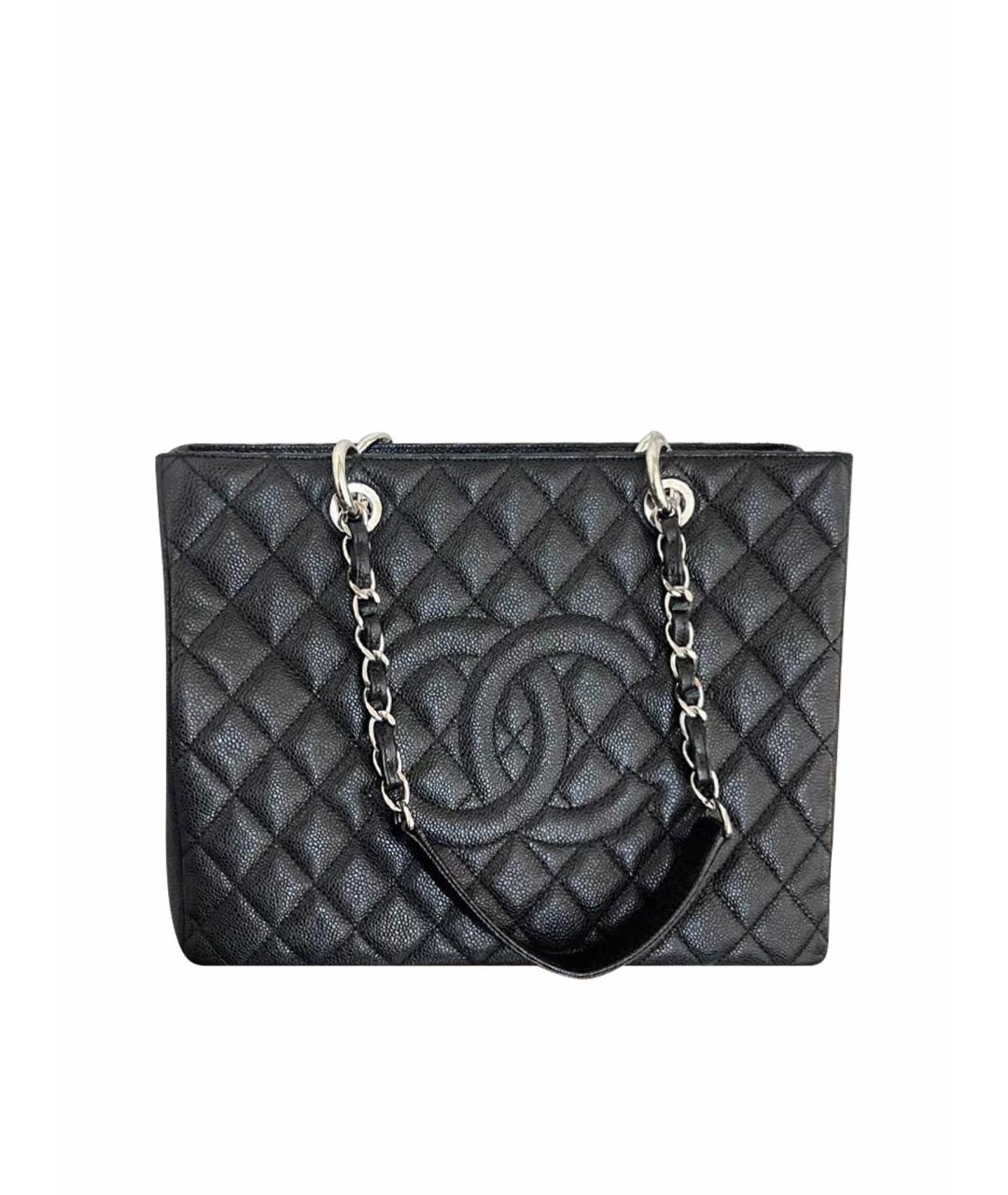 CHANEL Черная кожаная сумка тоут, фото 1