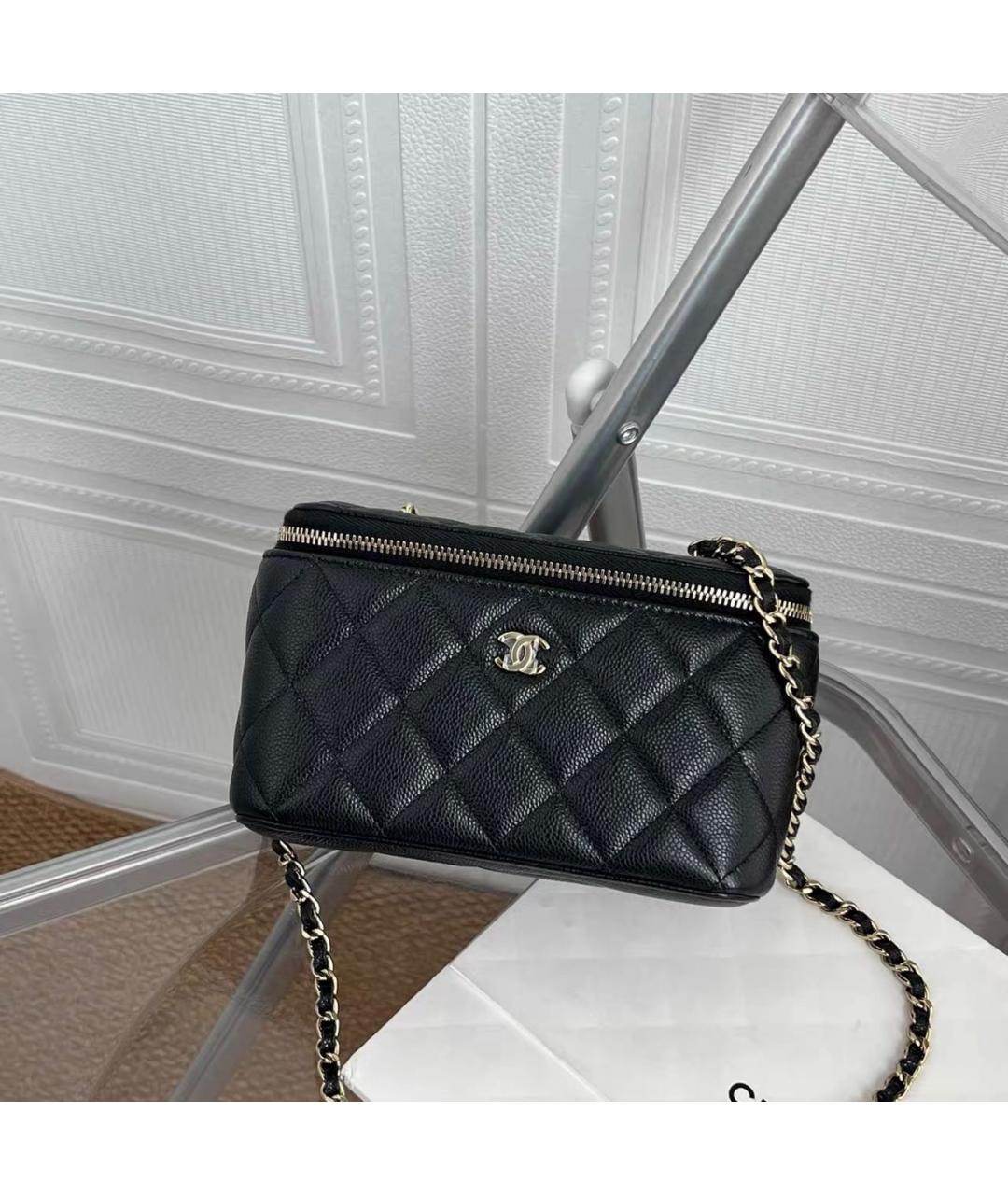 CHANEL Черная кожаная сумка через плечо, фото 8