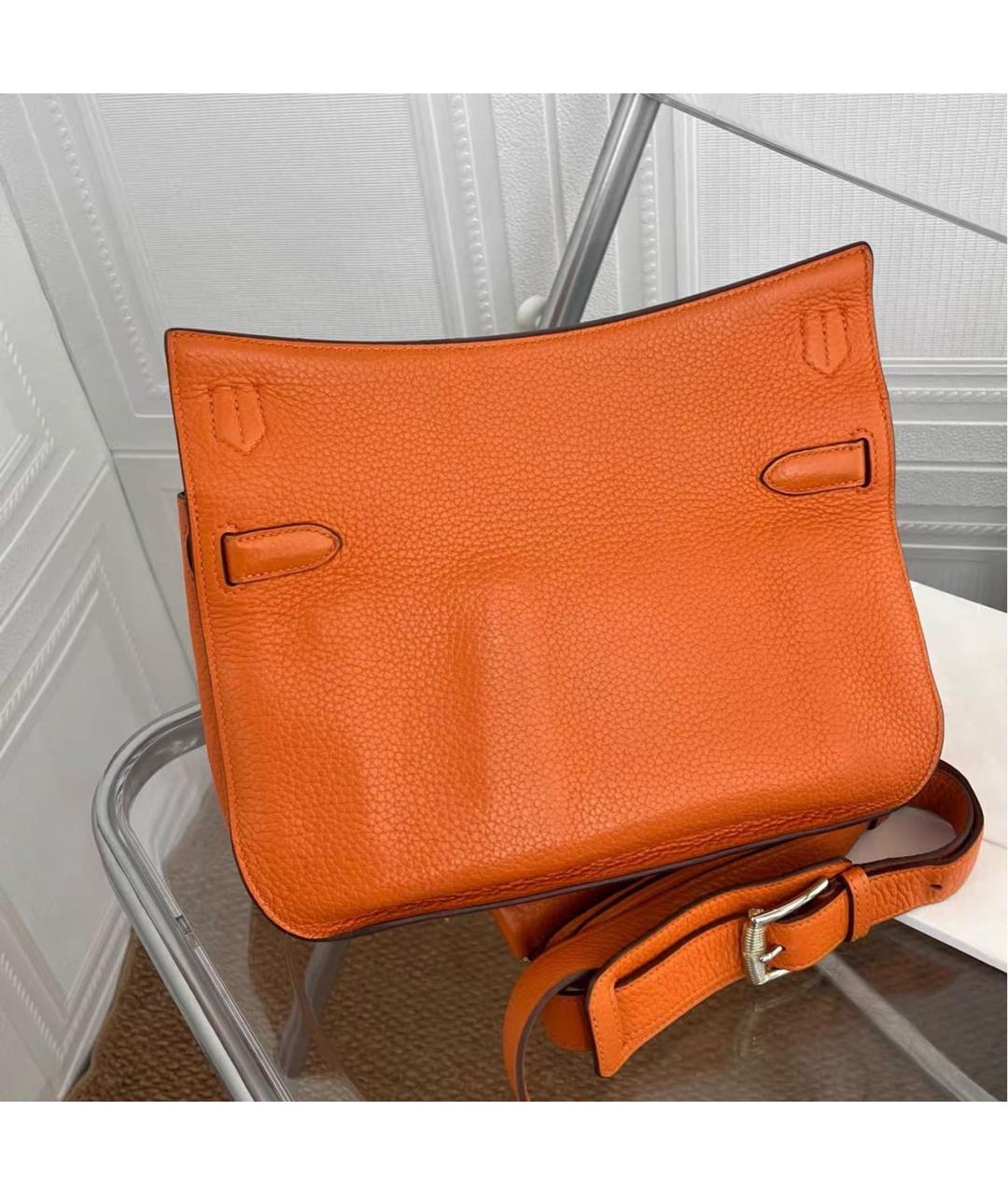 HERMES Оранжевая кожаная сумка тоут, фото 2