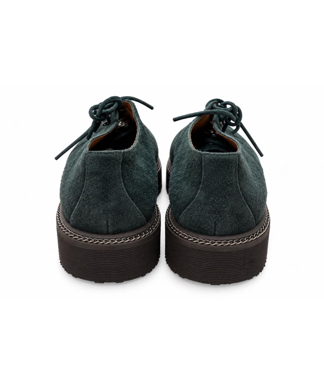 GIORGIO ARMANI Бирюзовые замшевые брогги и оксфорды, фото 4