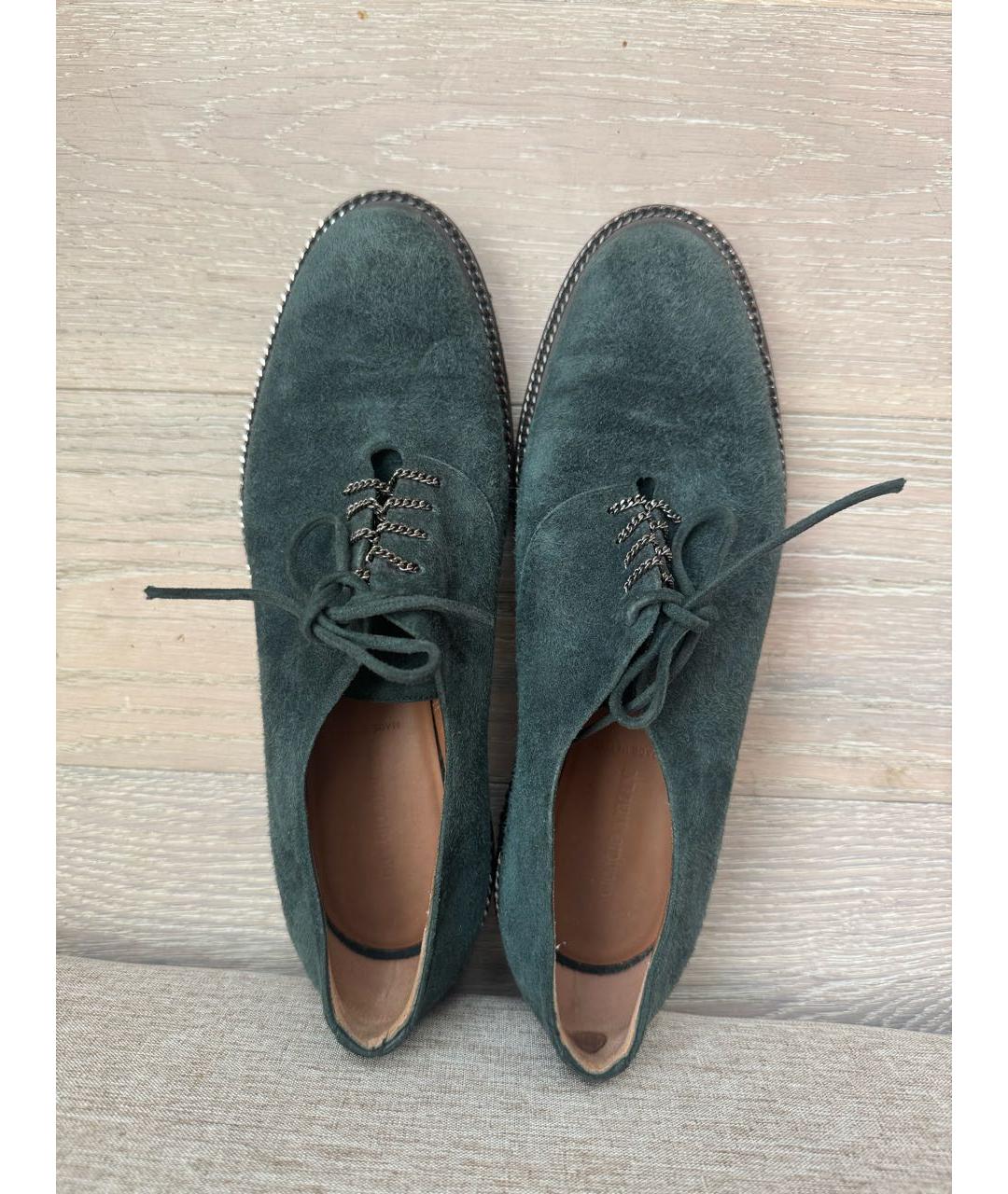 GIORGIO ARMANI Бирюзовые замшевые брогги и оксфорды, фото 3