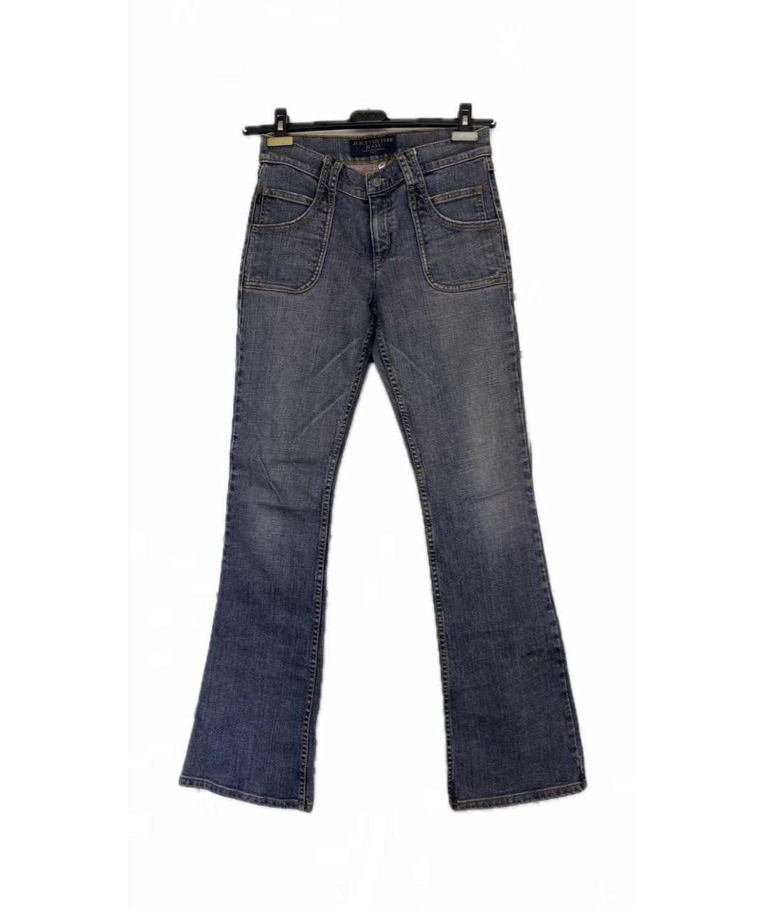 JUICY COUTURE Темно-синие хлопковые джинсы клеш, фото 6