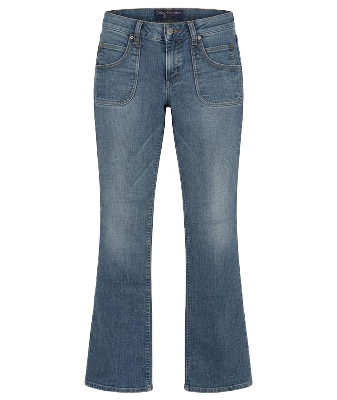JUICY COUTURE Темно-синие хлопковые джинсы клеш, фото 1