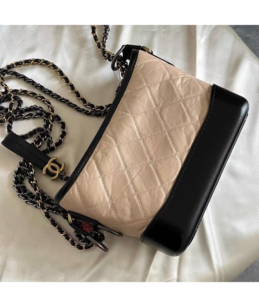 CHANEL Бежевая кожаная сумка через плечо, фото 2