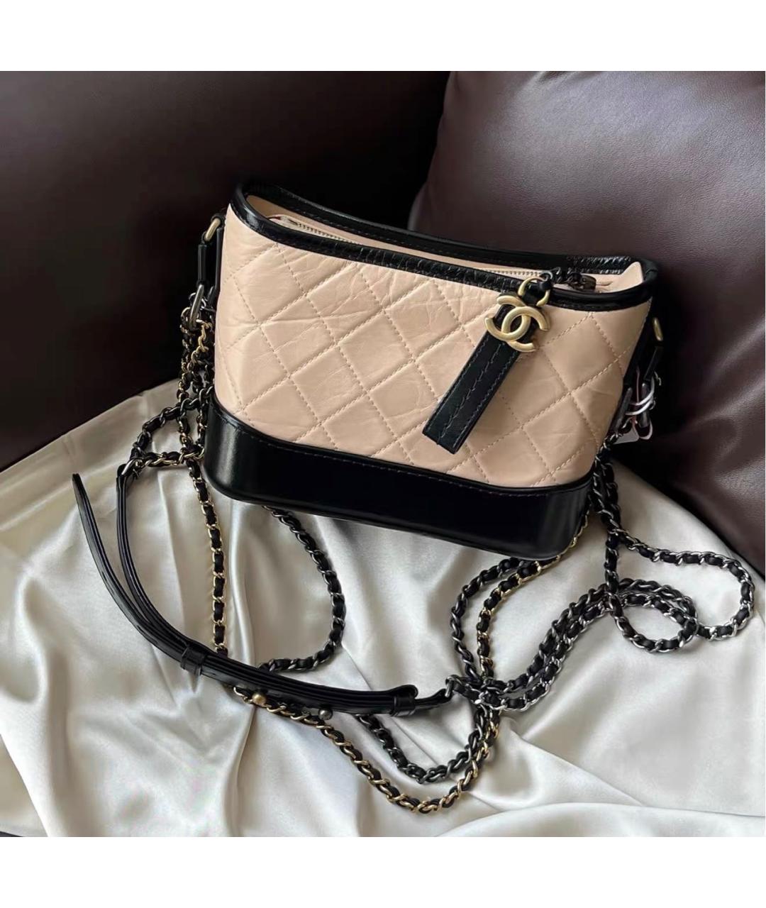 CHANEL Бежевая кожаная сумка через плечо, фото 8