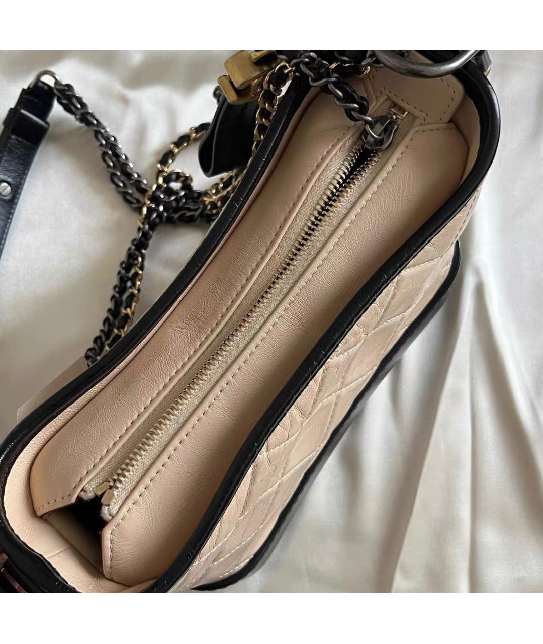 CHANEL Бежевая кожаная сумка через плечо, фото 4