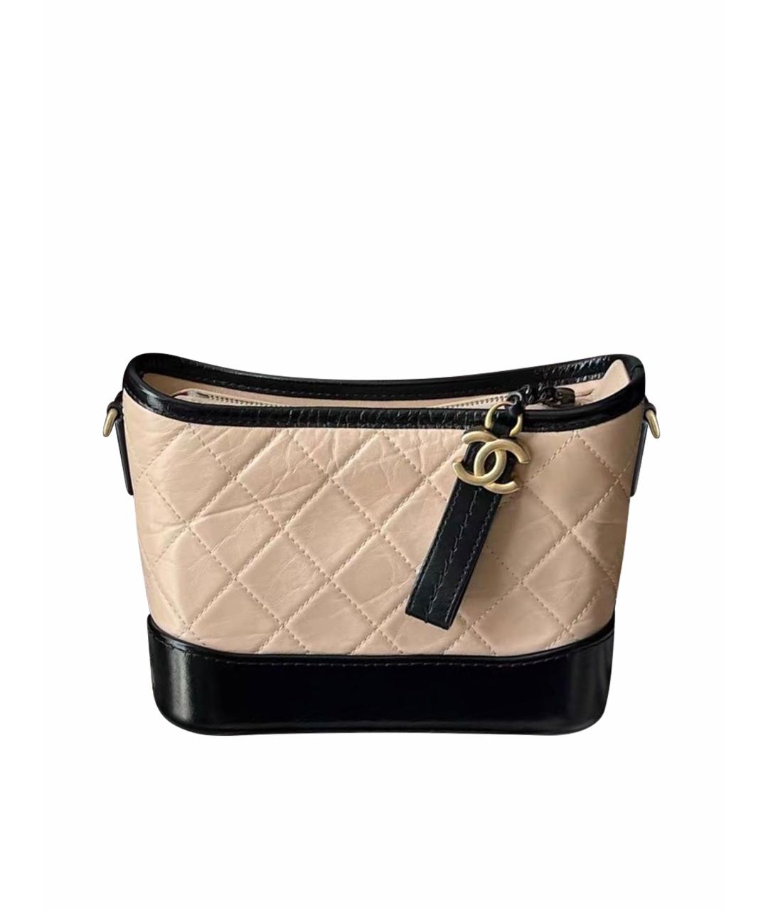 CHANEL Бежевая кожаная сумка через плечо, фото 1