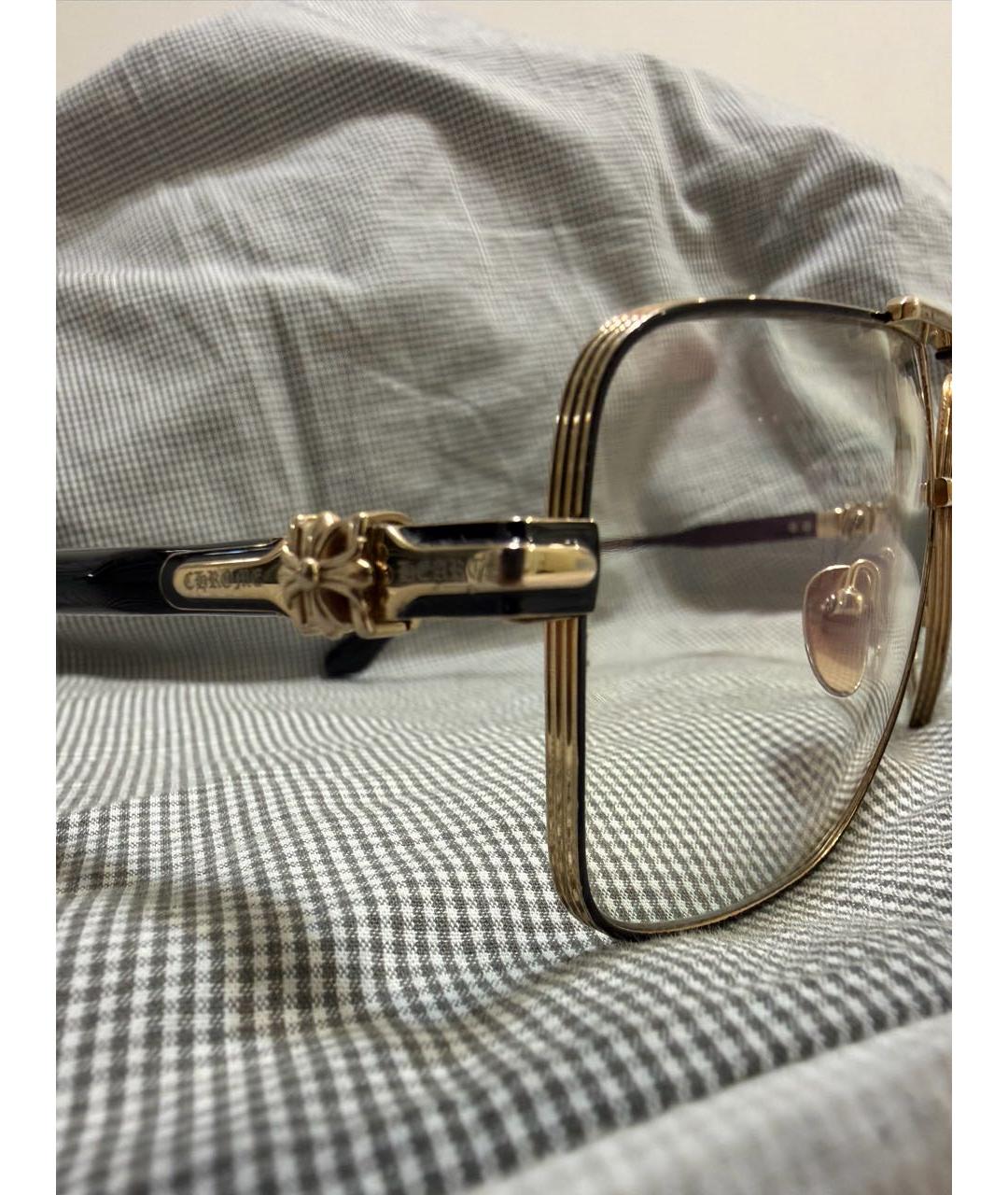 CHROME HEARTS Золотые металлические солнцезащитные очки, фото 3