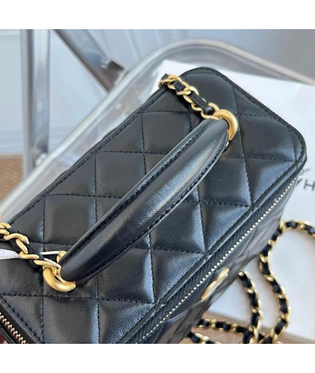 CHANEL Черная кожаная сумка через плечо, фото 6