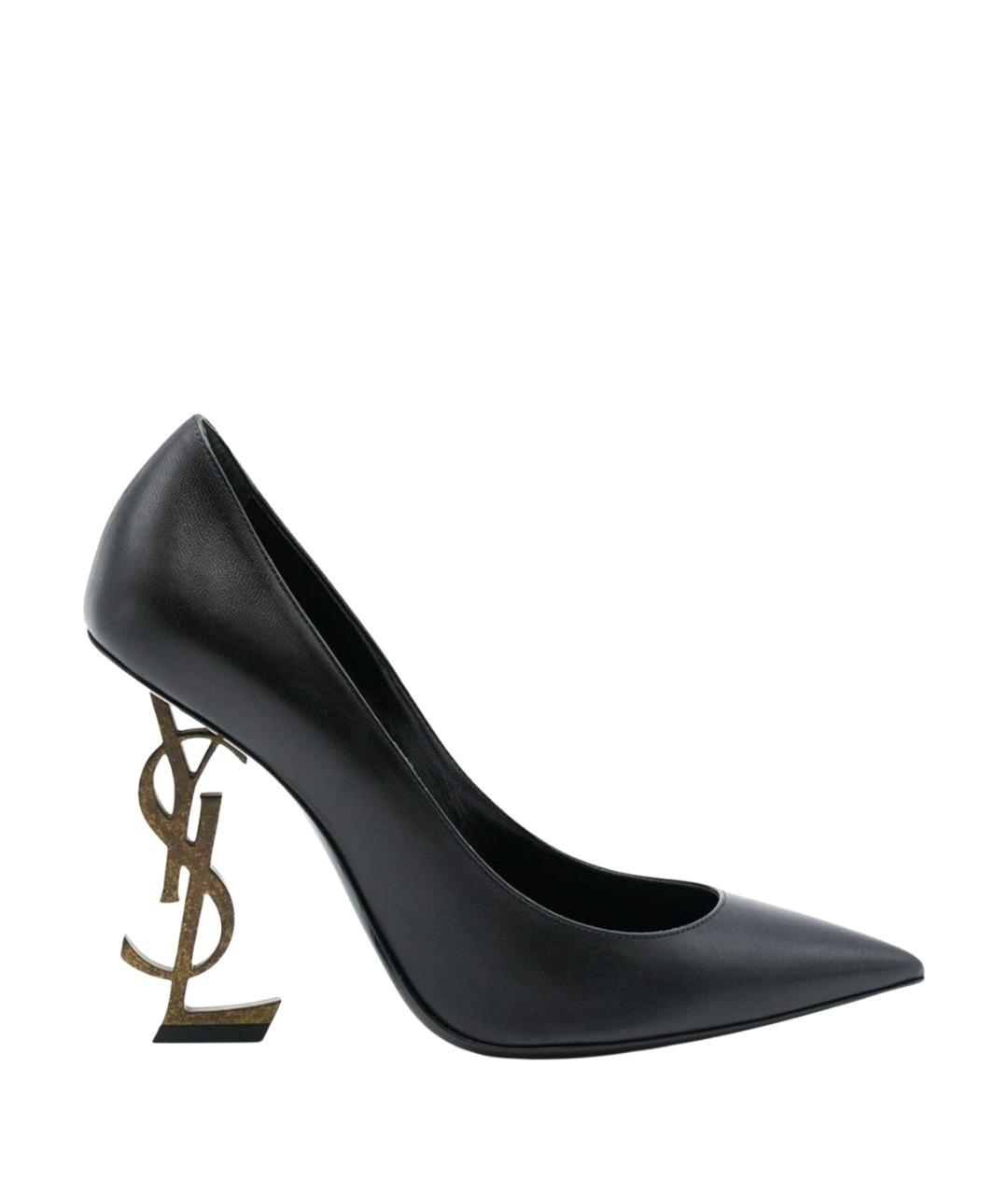 SAINT LAURENT Черные кожаные туфли, фото 1