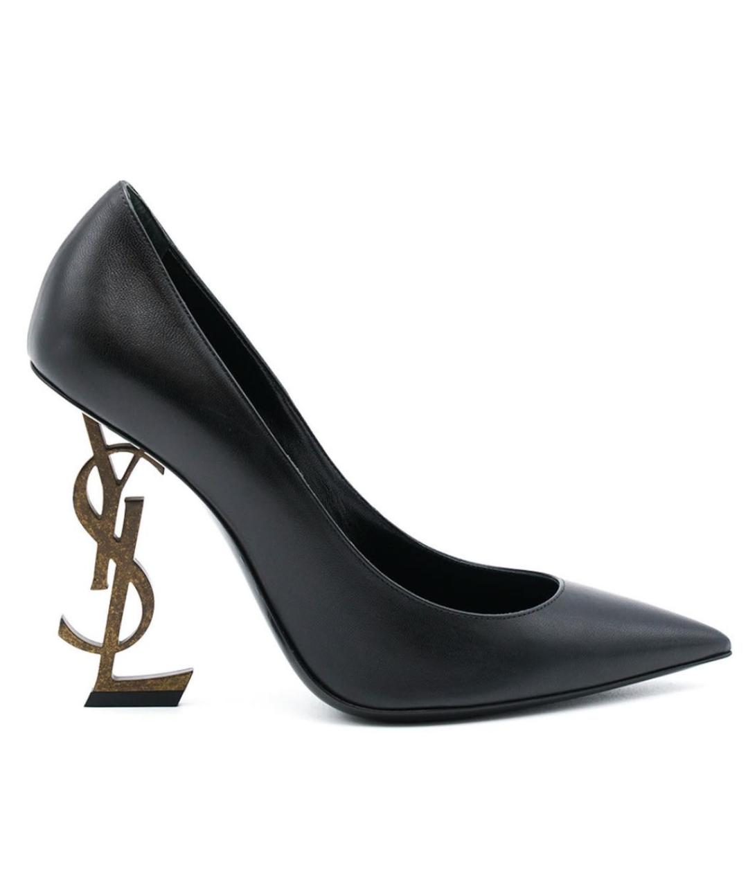 SAINT LAURENT Черные кожаные туфли, фото 6