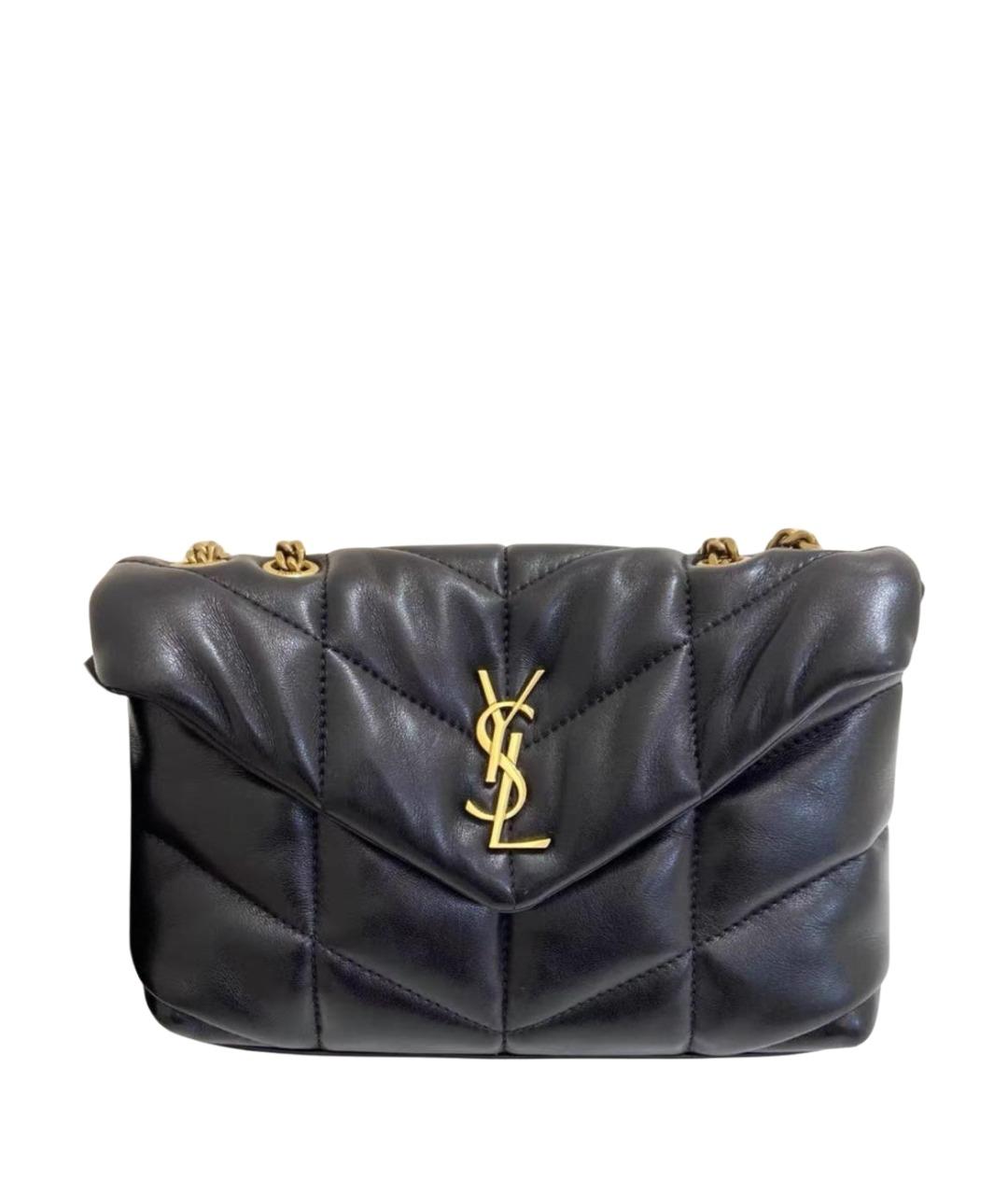 SAINT LAURENT Черная кожаная сумка через плечо, фото 1