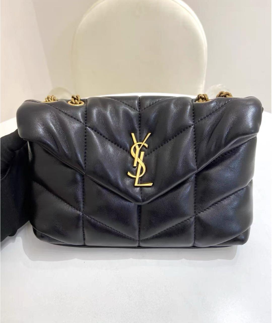 SAINT LAURENT Черная кожаная сумка через плечо, фото 2