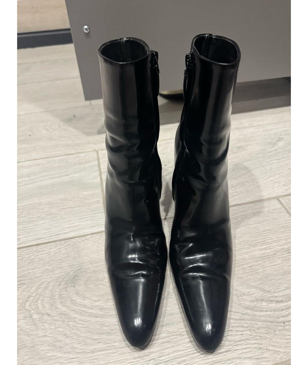 BALENCIAGA Черные ботильоны из лакированной кожи, фото 2