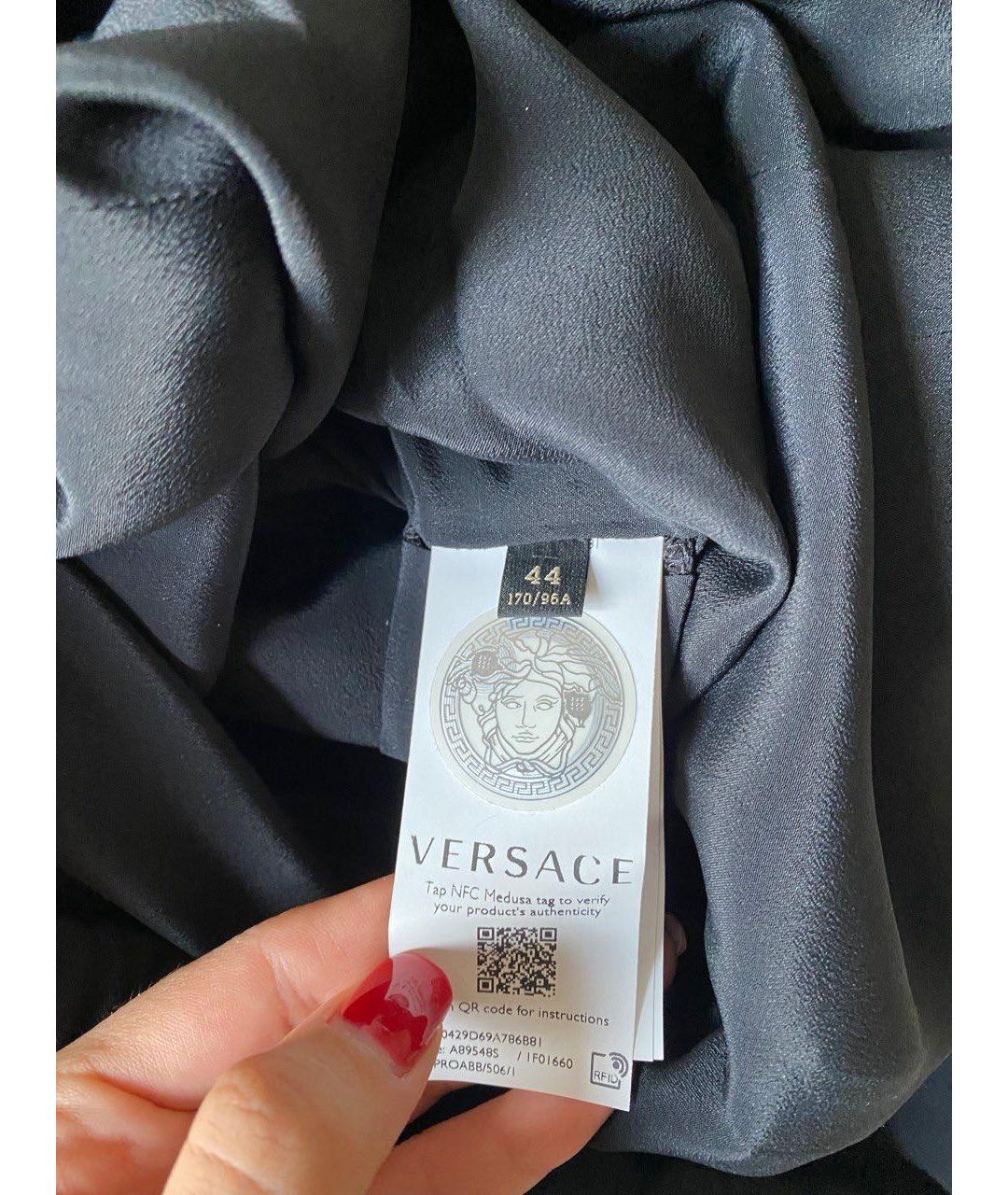 VERSACE Черное вискозное коктейльное платье, фото 3