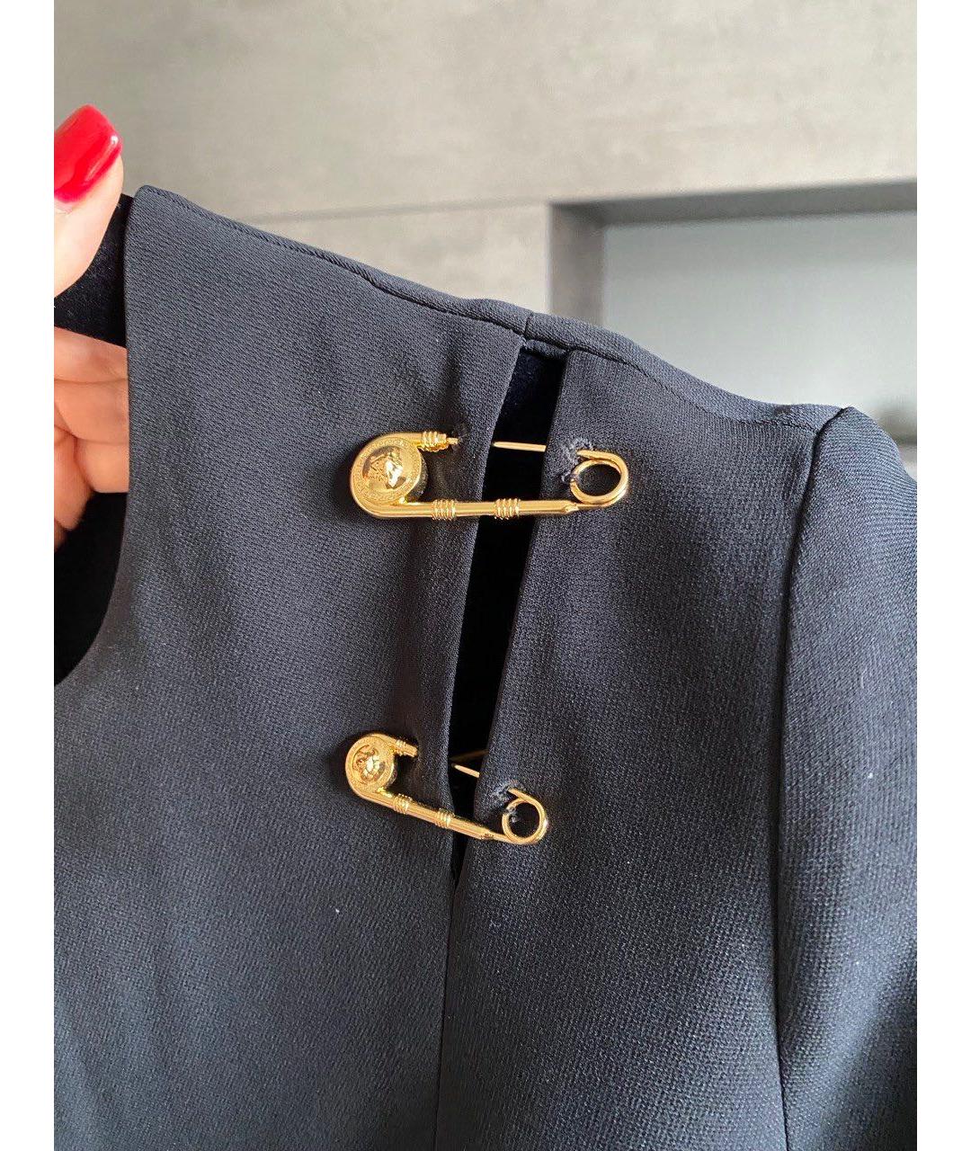 VERSACE Черное вискозное коктейльное платье, фото 4