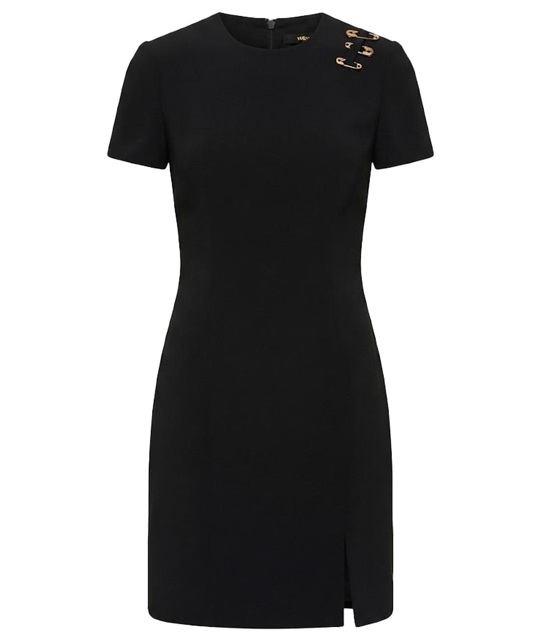 VERSACE Черное вискозное коктейльное платье, фото 1