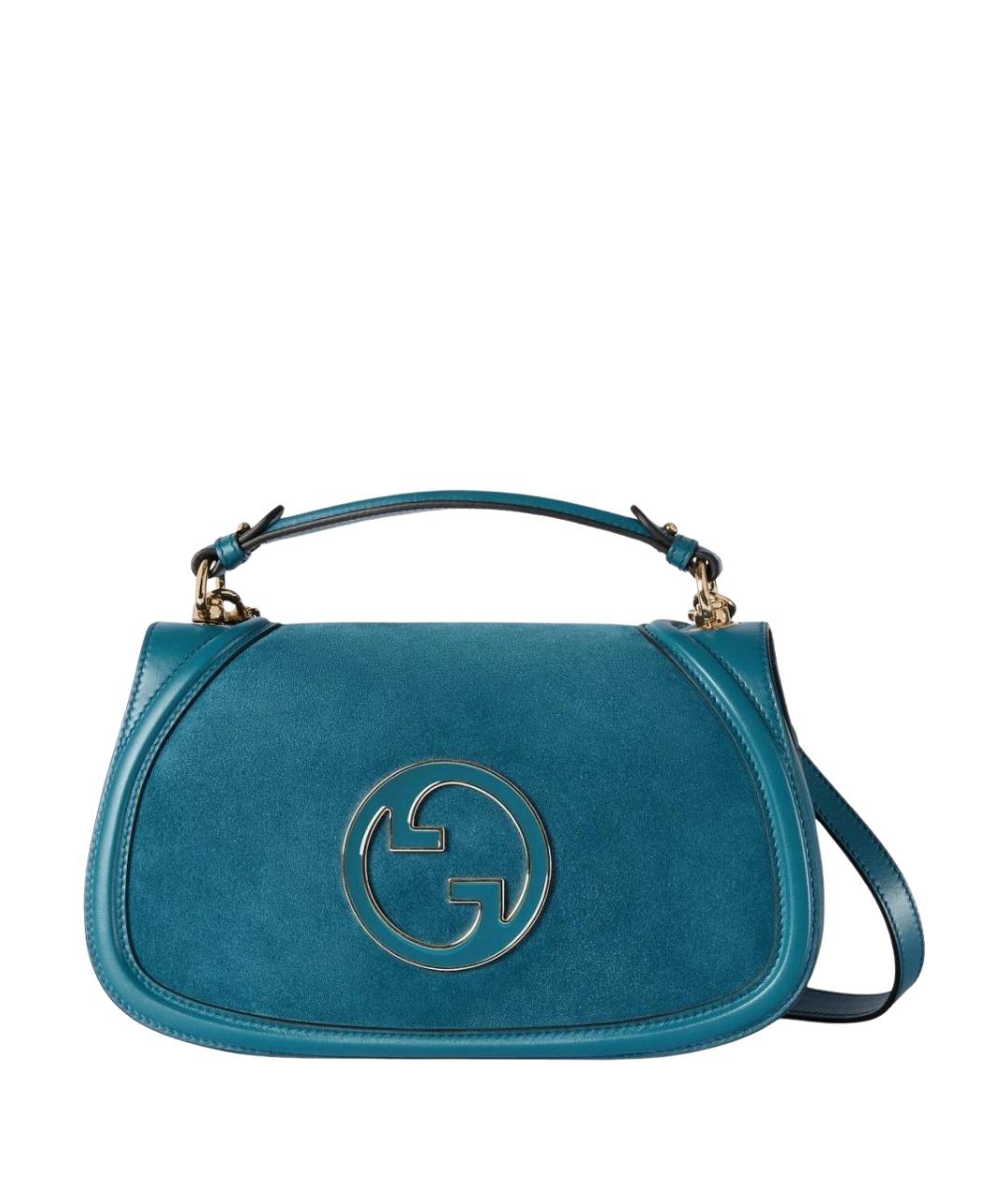 GUCCI Синяя замшевая сумка через плечо, фото 1