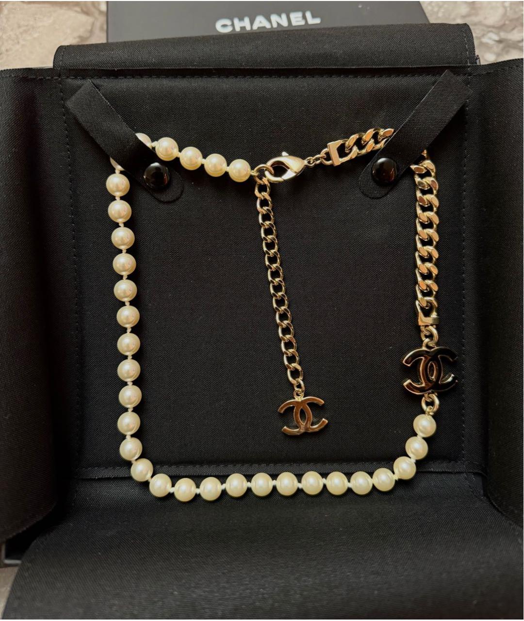 CHANEL Белое жемчужное колье, фото 7