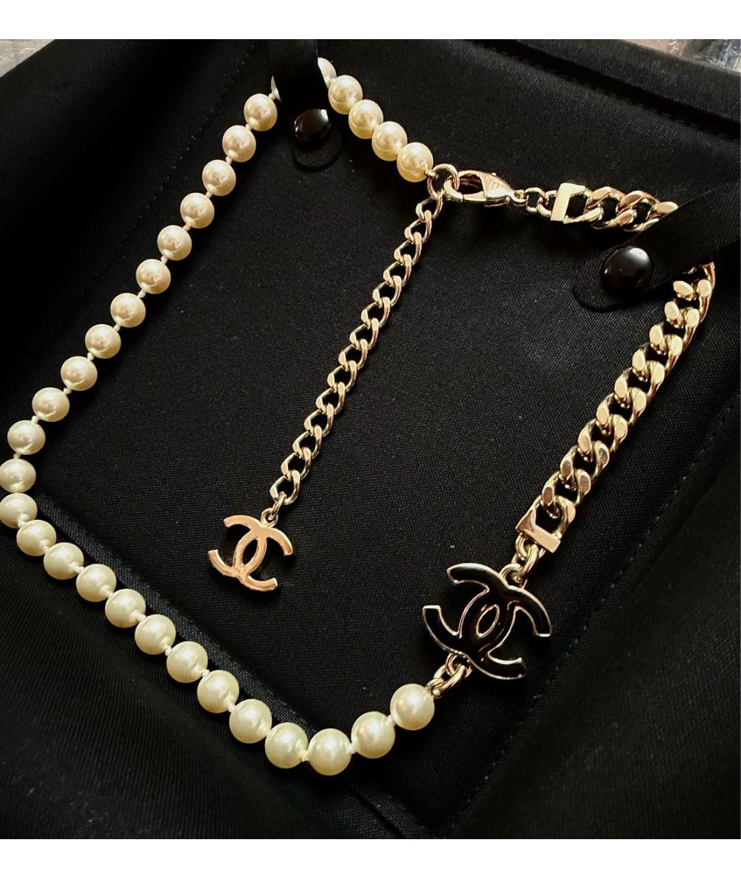 CHANEL Белое жемчужное колье, фото 2