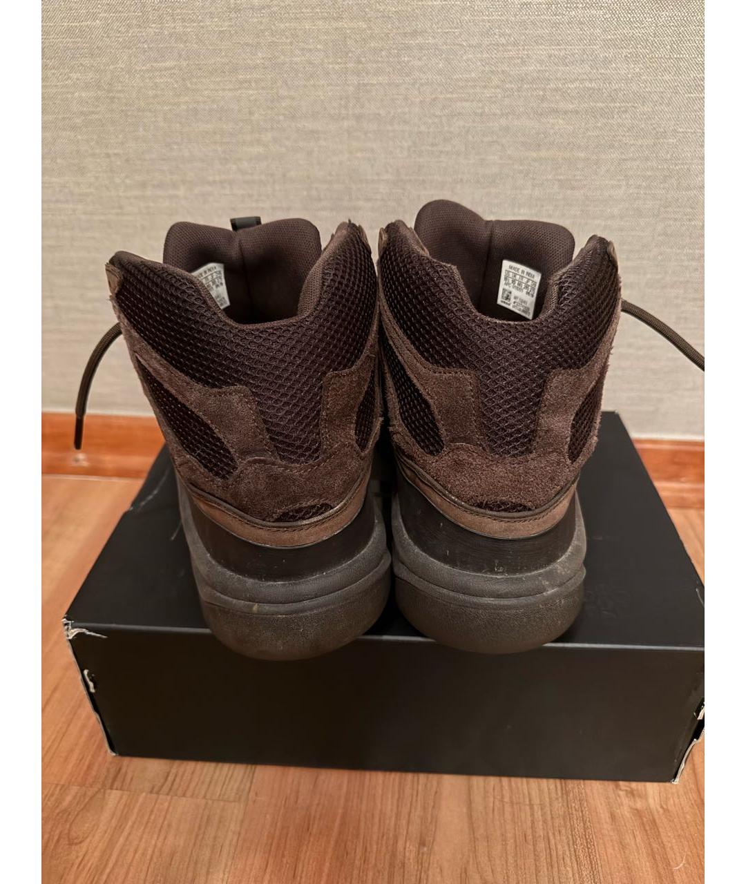 ADIDAS YEEZY Коричневые замшевые высокие ботинки, фото 4
