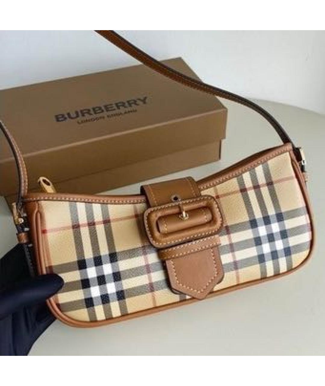 BURBERRY Бежевая сумка с короткими ручками, фото 5