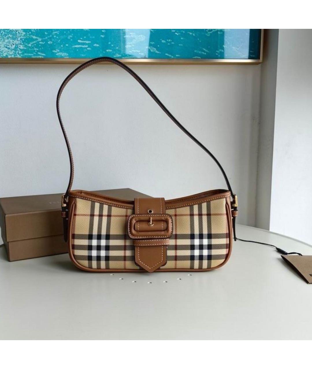 BURBERRY Бежевая сумка с короткими ручками, фото 4