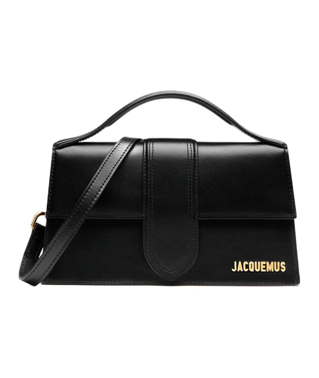 JACQUEMUS Черная кожаная сумка через плечо, фото 6