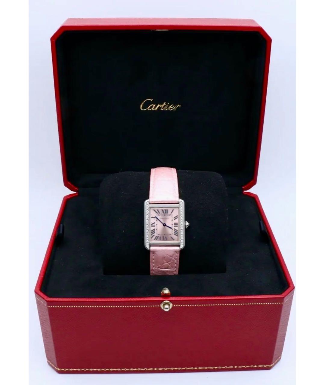 CARTIER Розовые металлические часы, фото 6