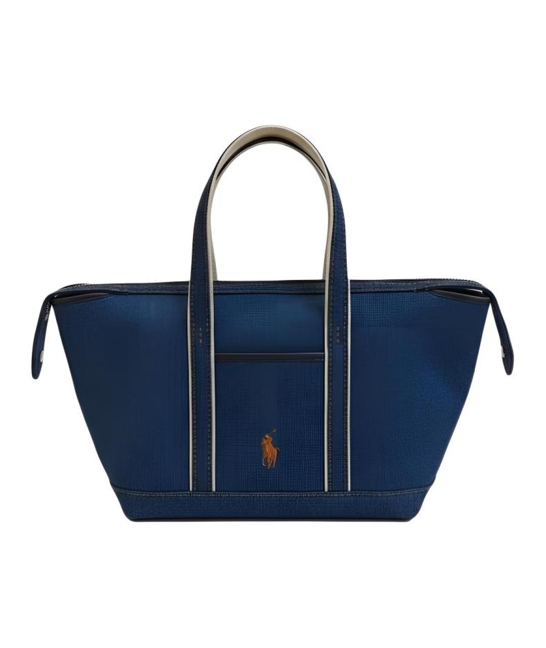 POLO RALPH LAUREN Синяя сумка через плечо из канвы, фото 6