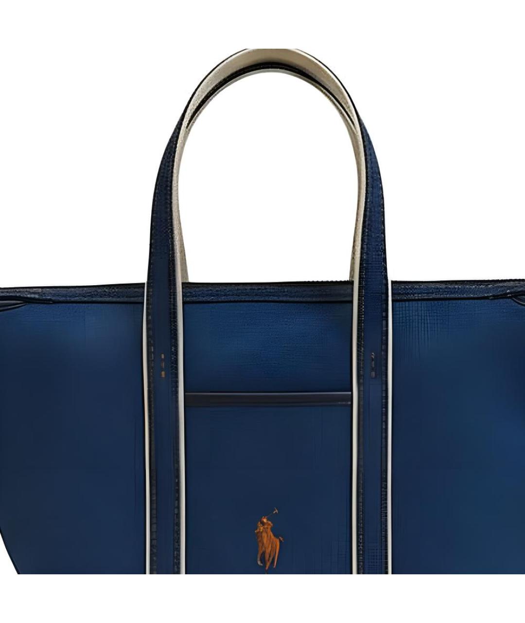 POLO RALPH LAUREN Синяя сумка через плечо из канвы, фото 4