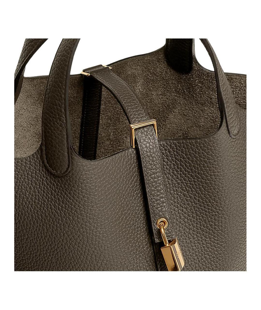 HERMES Коричневая кожаная сумка через плечо, фото 4