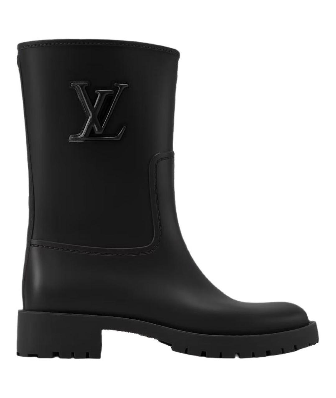 LOUIS VUITTON Черные резиновые сапоги, фото 1