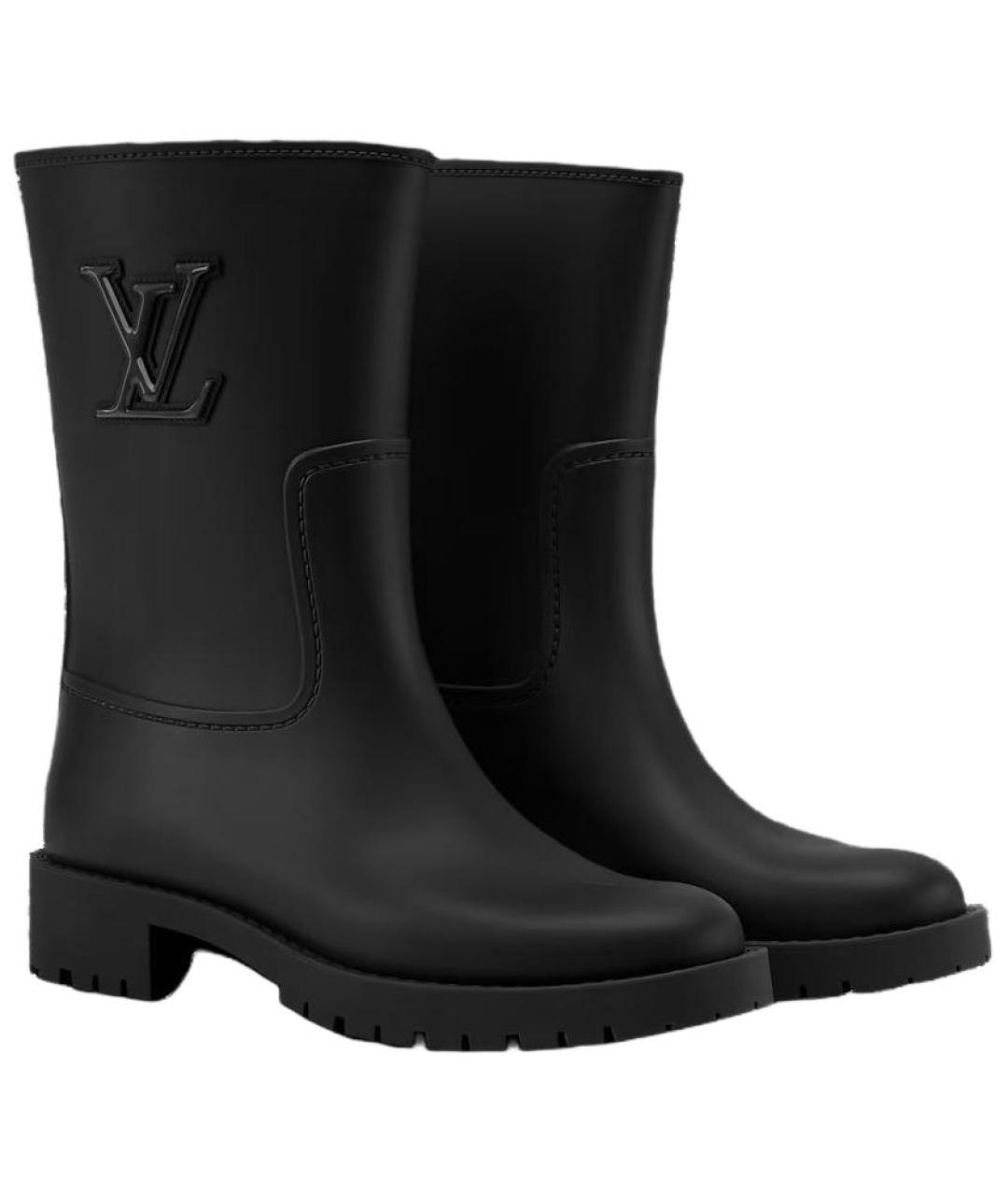 LOUIS VUITTON Черные резиновые сапоги, фото 3