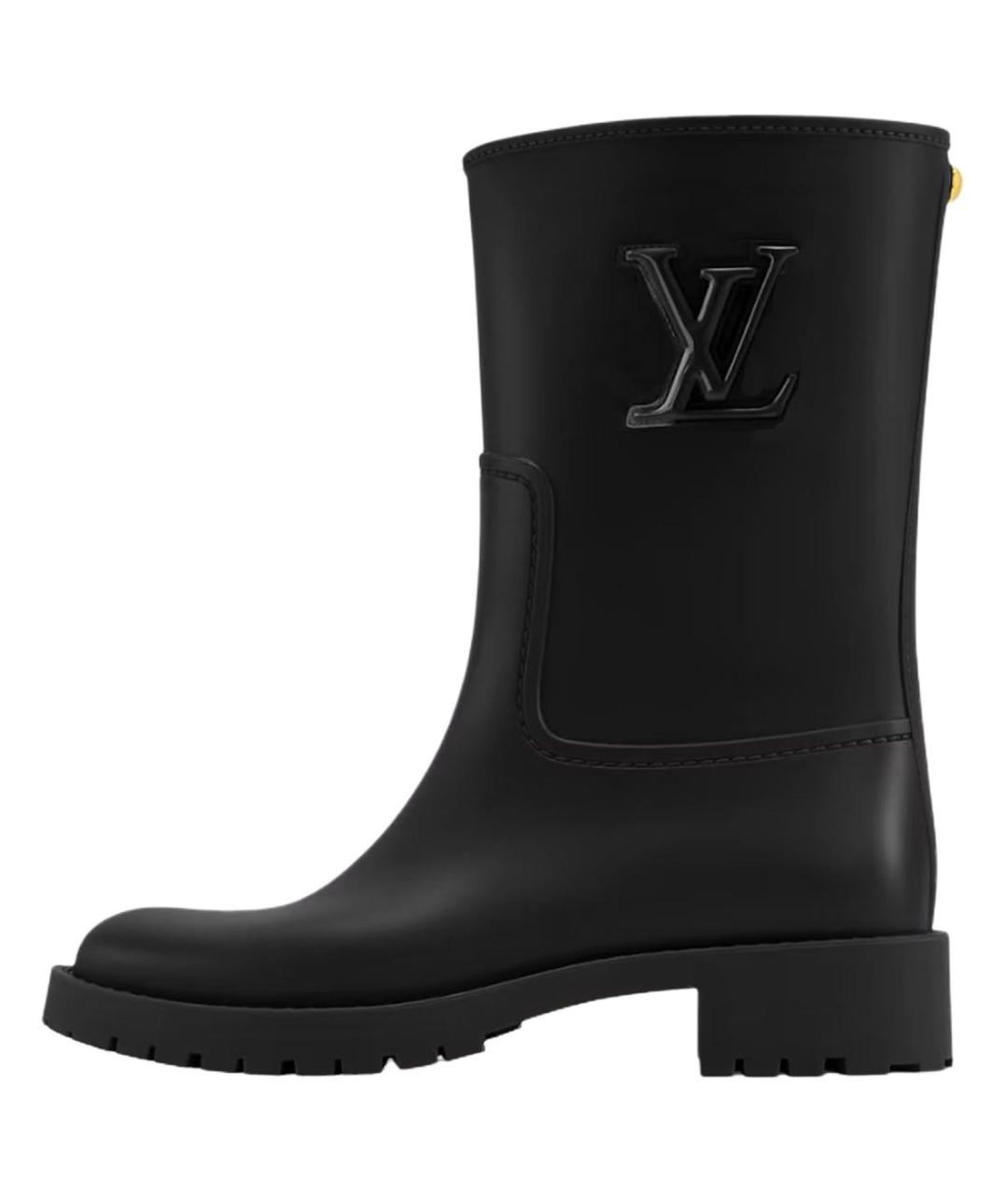 LOUIS VUITTON Черные резиновые сапоги, фото 2