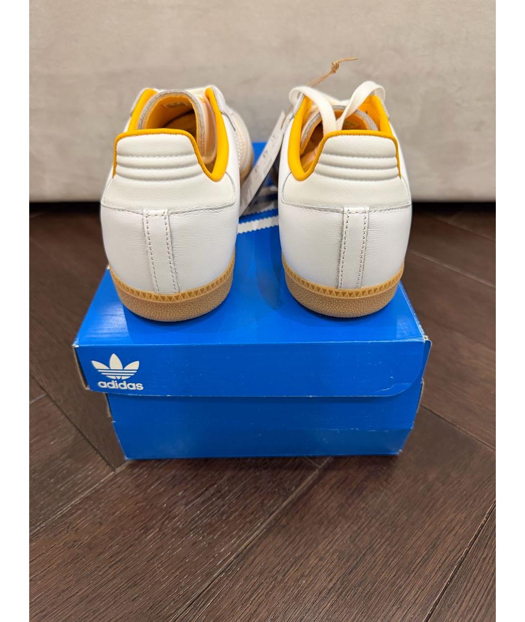 ADIDAS Белые кожаные низкие кроссовки / кеды, фото 3
