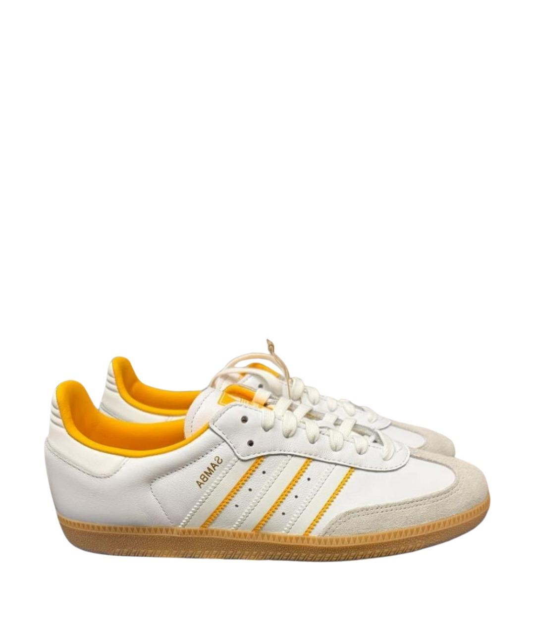 ADIDAS Белые кожаные низкие кроссовки / кеды, фото 1