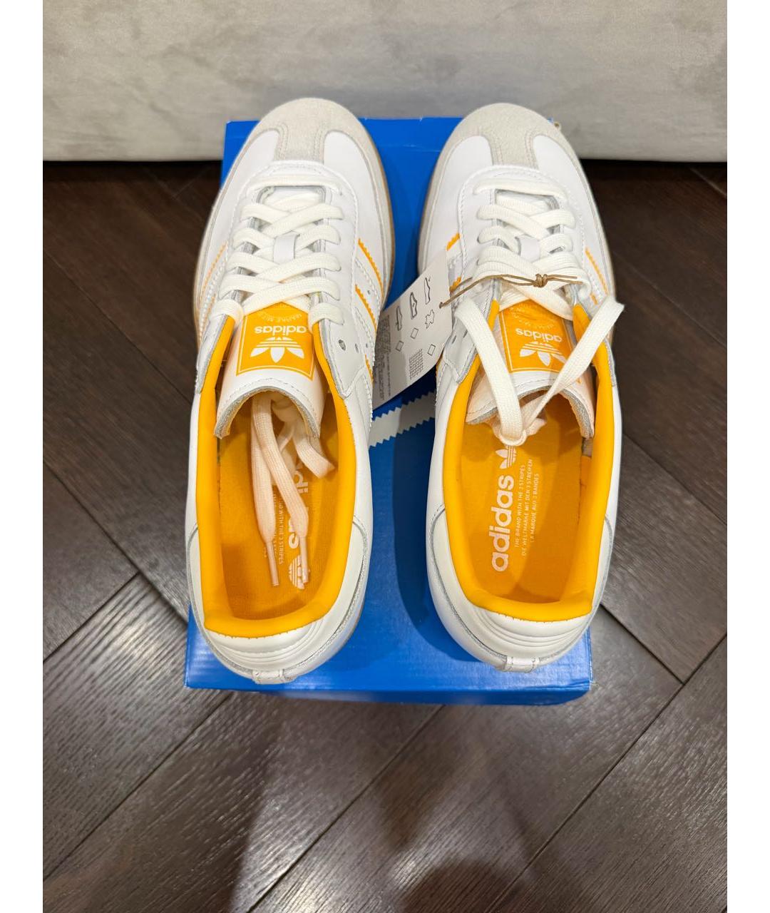 ADIDAS Белые кожаные низкие кроссовки / кеды, фото 2