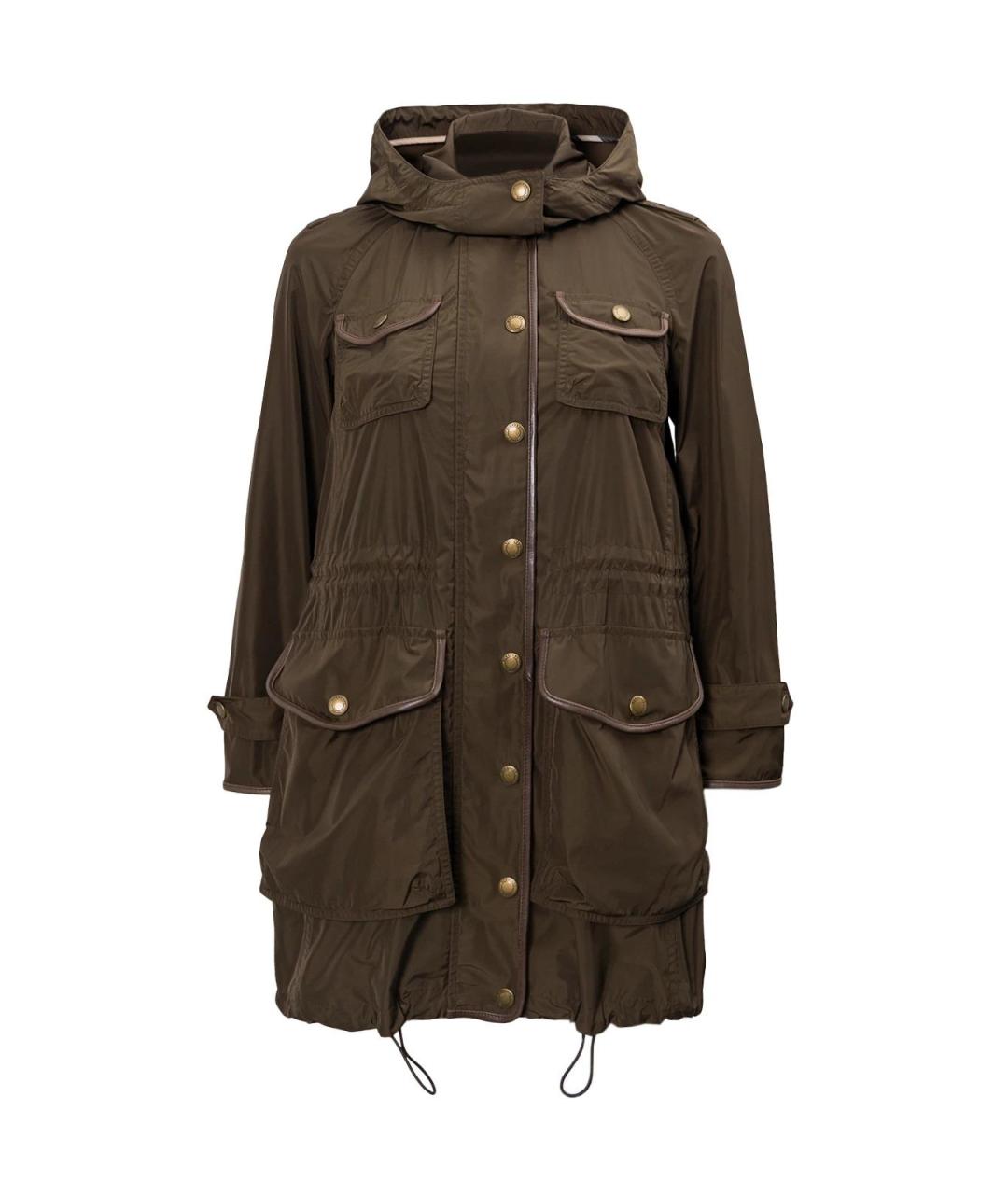 BURBERRY Зеленая полиэстеровая парка, фото 1