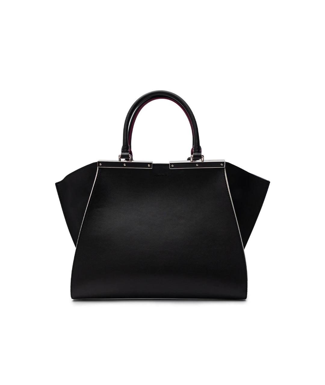 FENDI Черная кожаная сумка тоут, фото 3