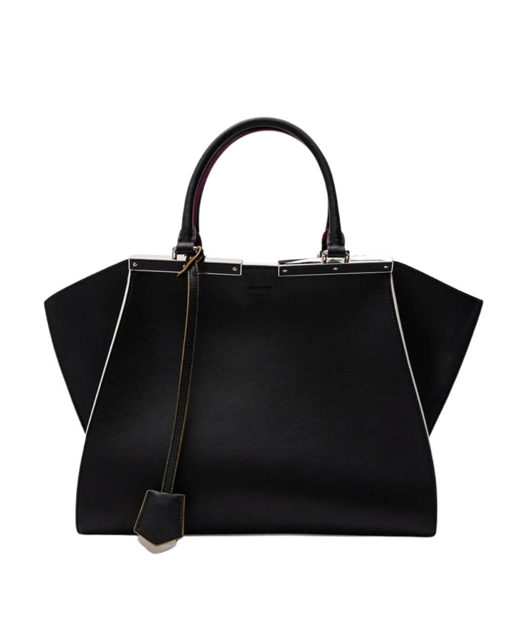 FENDI Черная кожаная сумка тоут, фото 1