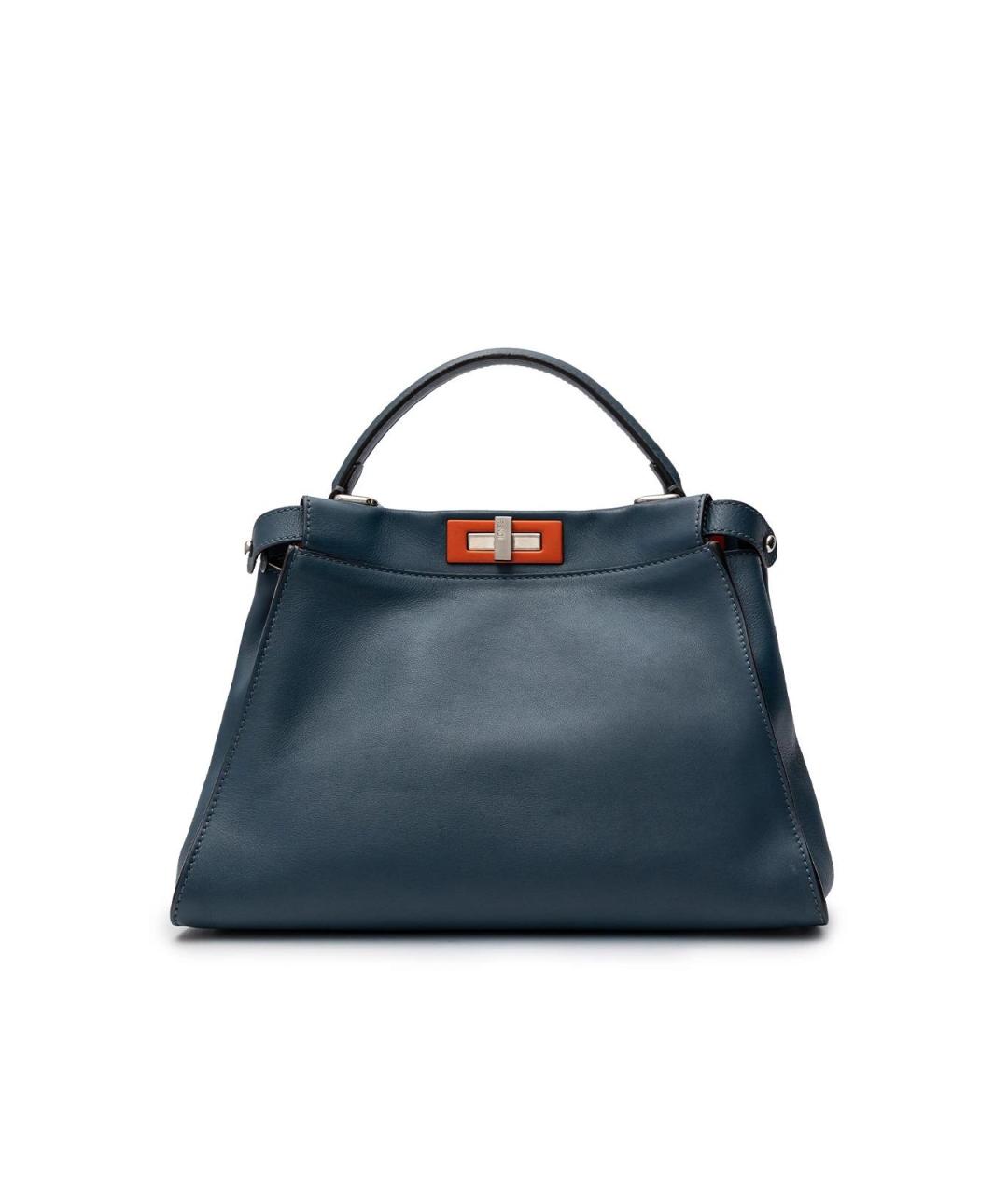 FENDI Синяя кожаная сумка тоут, фото 1