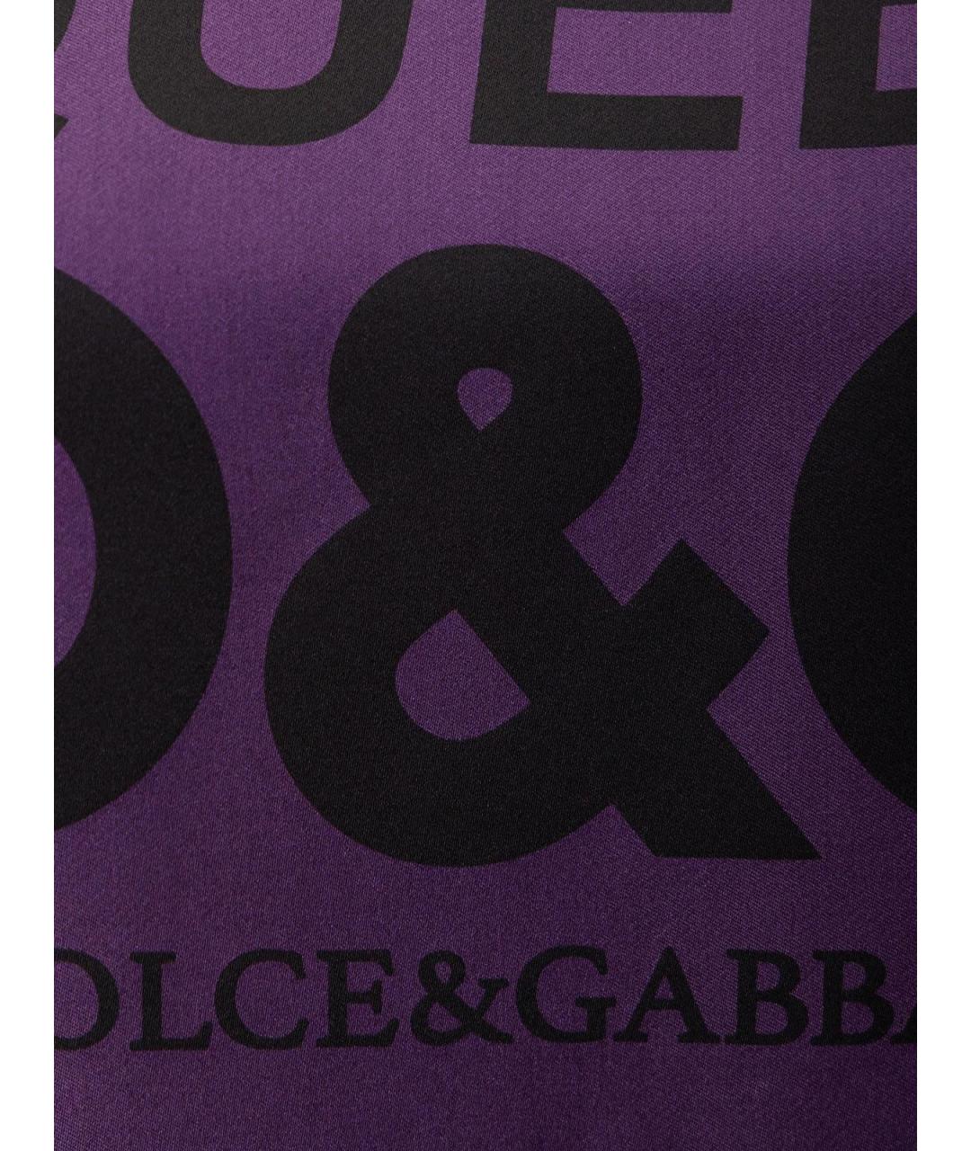 DOLCE&GABBANA Фиолетовая шелковая футболка, фото 3