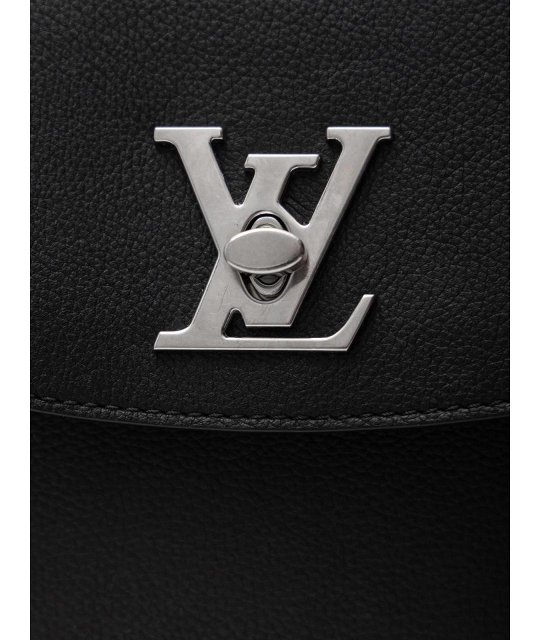 LOUIS VUITTON Черная кожаная сумка с короткими ручками, фото 5