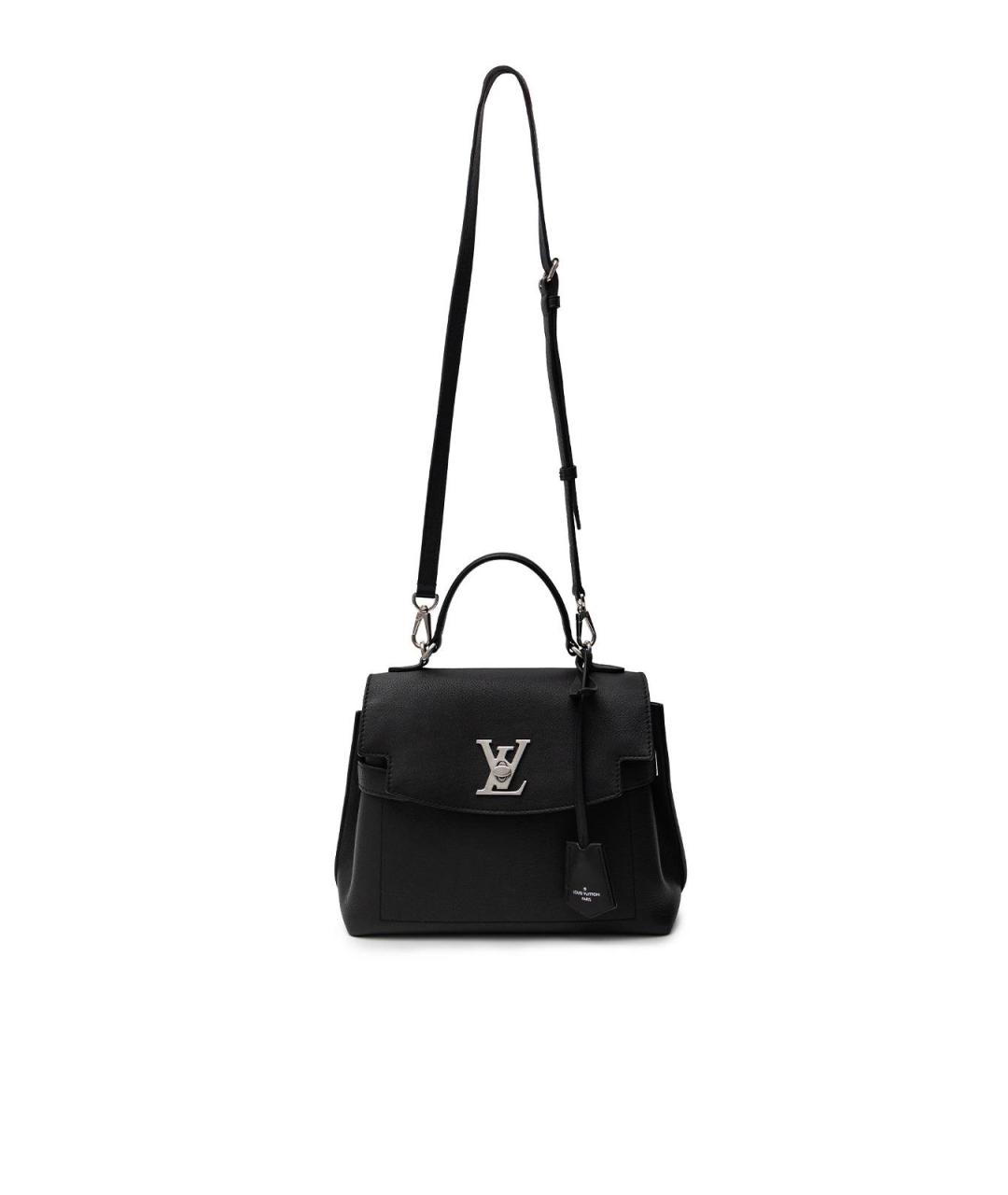 LOUIS VUITTON Черная кожаная сумка с короткими ручками, фото 4